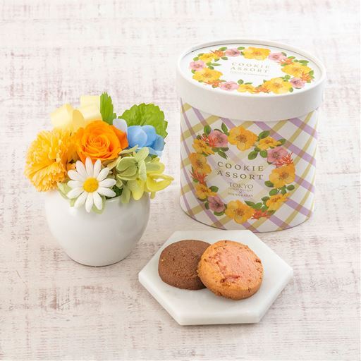 【母の日】ミニプリザ・東京フラワーブーケ「クッキーアソート」セット