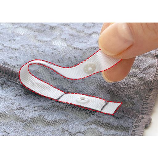 ブラのストラップに固定できるズレ防止スナップ