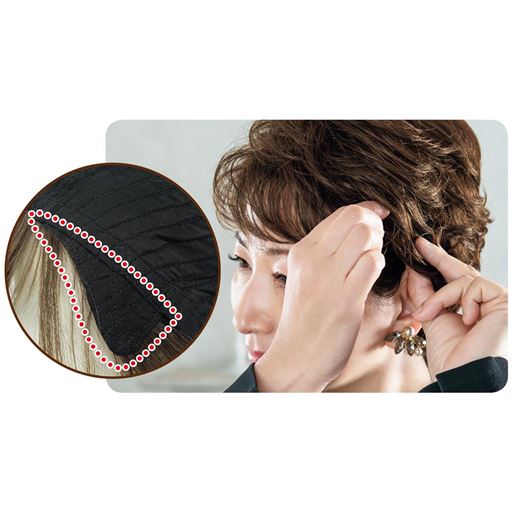 出し入れできるもみあげ付き