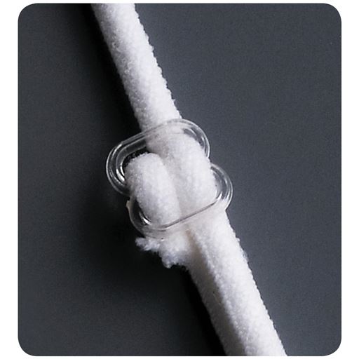 耳かけ部分は長さ調節が可能なやわらか素材。耳への負担を軽減します。