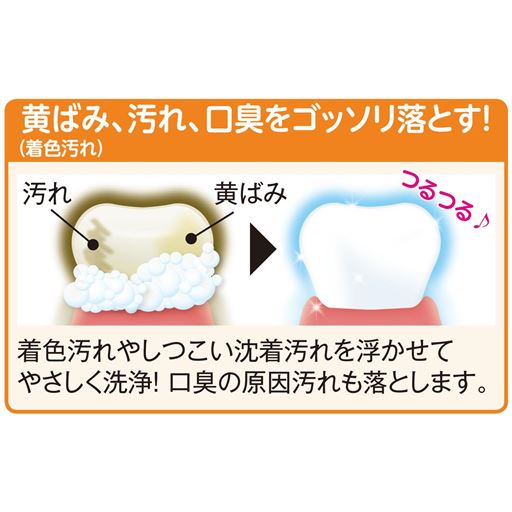 黄ばみ、汚れ、口臭をゴッソリ落とす!(着色汚れ)<br>※イメージ
