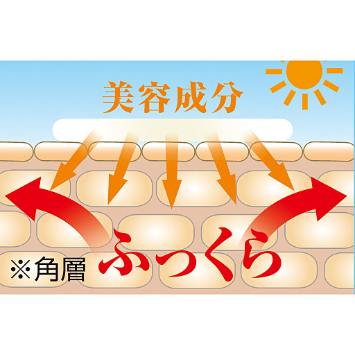 一晩中、美容成分が肌にじんわーりと働きかけます。<br>※イメージ