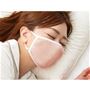 ピンク<br>睡眠中の乾燥から口もとや唇、のどを守る!保湿性のあるシルクのやわらかマスク。