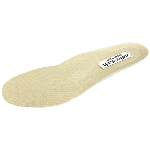 ～中敷へのこだわり～<br>足にフィットする「足なり形状」。土踏まずを支える「アーチサポート」は、インソールと土踏まずのすき間をなくし、足にぴったりフィットします。<br>※イメージ