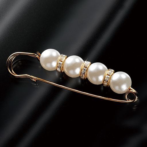 華やかラインストーンのパール調ピン