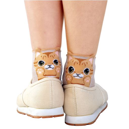 厚手パイルで暖か! にゃんこ靴下