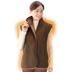 首まで暖かコーデュロイの裏ボアベスト