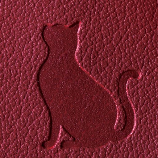 かわいいネコの型押しデザイン