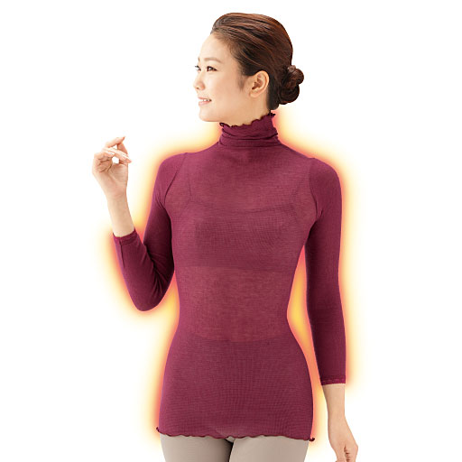 ワイン<br>ロング丈でお尻までスッポリ!<br>※1サイズのため丈の長さには個人差があります。<br>※イメージ