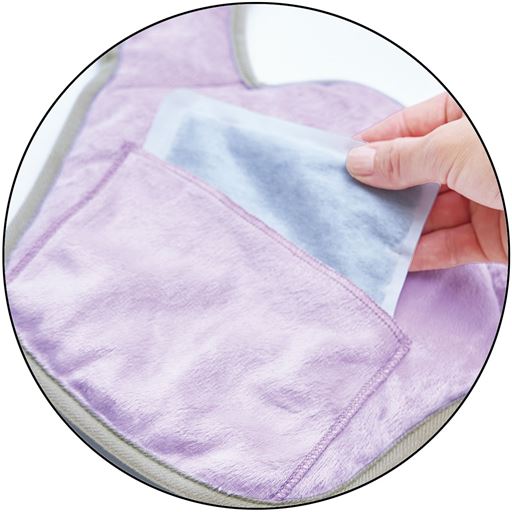 カイロポケット付きで、お手持ちのカイロを入れてあたたかさUP