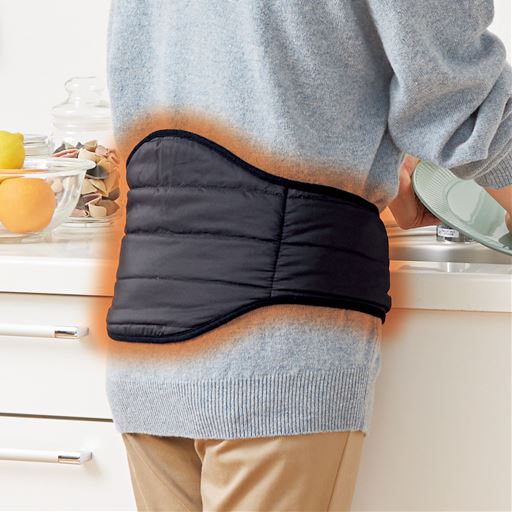 ブラック <br>腰まわりをしっかりカバー<br>※イメージ