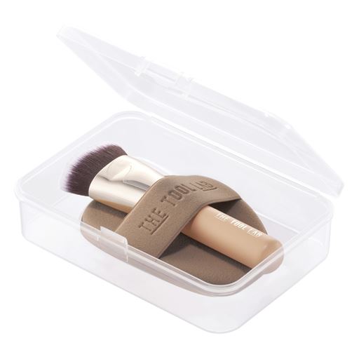 C(パフ1枚&ブラシセット)<br>持ち運べる専用ケース付き