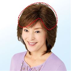 人毛100%分け目ヘアピース(セミロングタイプ)