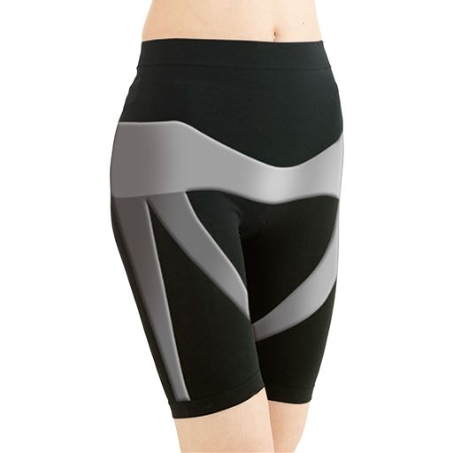 両足ガチッと固定!理学療法士が考えた「股関節スパッツ(R)」※イメージ ※実際の商品はブラック単色になります