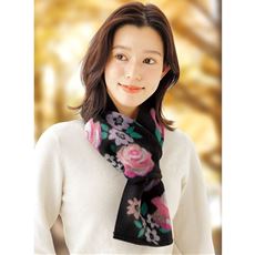 簡単通すだけふんわりマフラー バラ柄