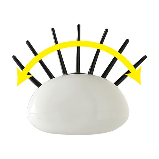 A(静電気除去タイプ)<br>扇形配置でキューティクルを<br>撫でるようにケア