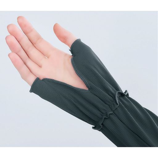 指穴に親指と小指を通し、手の甲までしっかりカバー