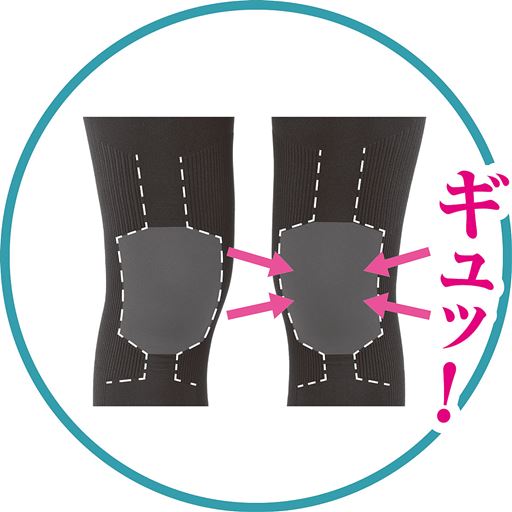 ひざの関節を左右からサポート<br>※イメージ