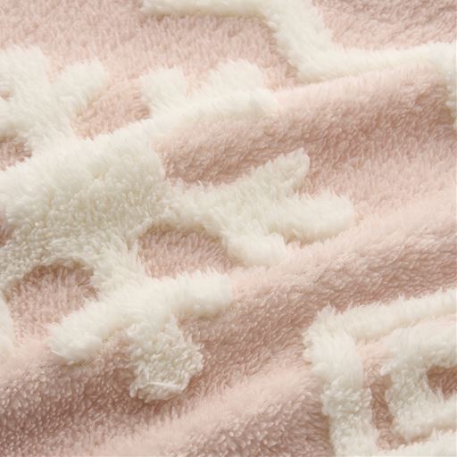 ピンク(雪柄)生地拡大