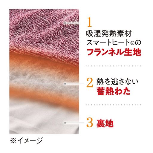 蓄熱わた入りの3層構造でぬくぬく。