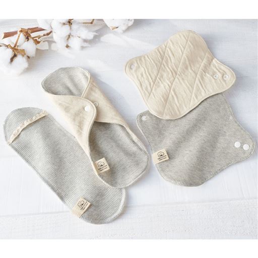 (左から)C(レギュラー用パッド)、B(レギュラー)、A(ライナー) (肌側) (裏側)