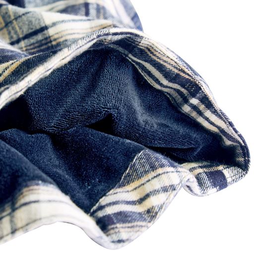 表側 ふんわり綿100%ビエラとマイクロフリース2枚仕立てで暖かい