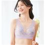 術後のバストをいたわるブレストケアブラ<br>ペールライラック着用例