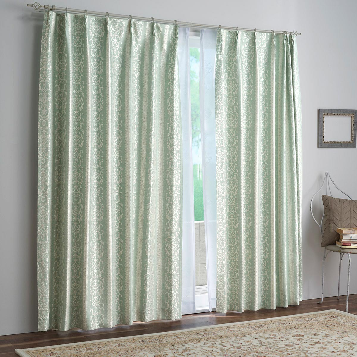 形状記憶】遮熱保温・遮音・遮光ジャカード織カーテン - インテリアの