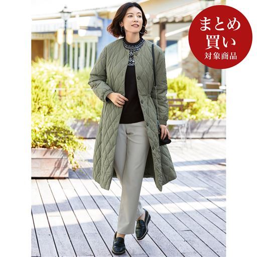 蓄熱保温であったかキルトロングコート