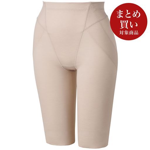 美シルエット 綿混ロングガードル(ミディアムタイプ・股下約16cm・ウエスト身生地折り返し仕様)