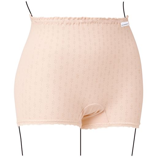 フロント (1)やわらかゴムを身生地でくるんだ仕様。ウエストゴムは調節可。