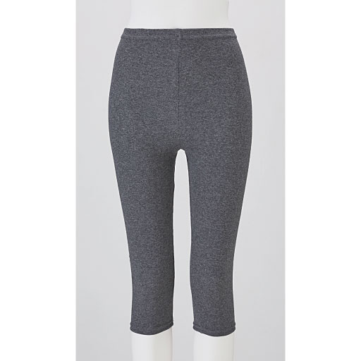 チャコールグレー<br>綿混素材でしっかりジャストフィットなはき心地のスタンダードスパッツ7分丈