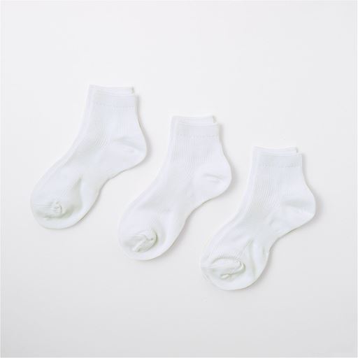 A:ホワイト(約10cm丈)【同丈3足組】