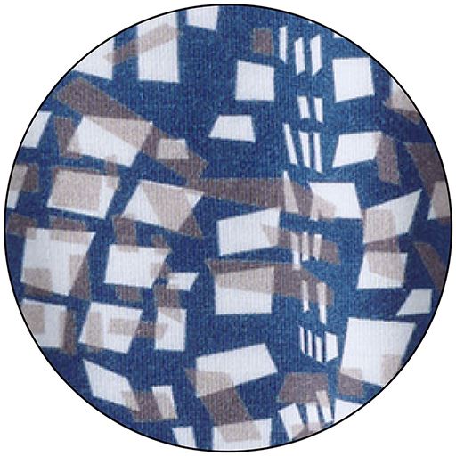 A(幾何柄:ネイビー系) 生地拡大