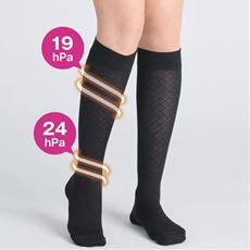 綿混着圧ハイソックス(アシスキット&reg;)(着圧ハードタイプ)(21cmサイズから対応)(日本製)