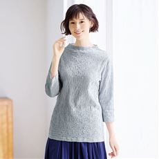 ジャカード7分袖Tシャツ