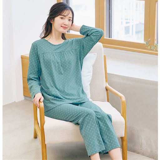 綿100%Tタイプパジャマ(ドット柄)