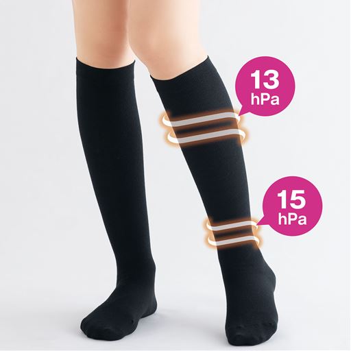 綿混着圧ハイソックス(アシスキット)【大きいサイズ】(着圧ソフトタイプ)(昼用)(日本製)