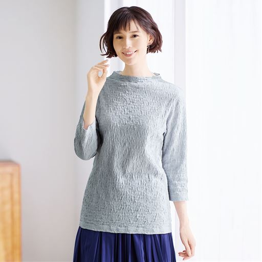 ジャカード7分袖Tシャツ