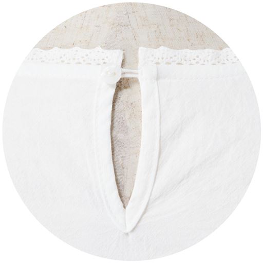 後ろは涙あきボタン