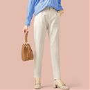 綿サテンストレッチテーパードパンツ