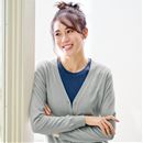 綿混のＵＶカットＶネックロングカーディガン