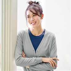 綿混のUVカットVネックロングカーディガン(洗濯機OK・吸汗速乾・UVカット)