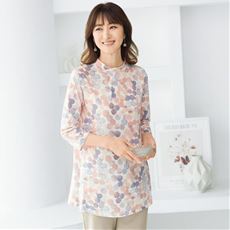 プリントチュニック(7分袖)(日本製)