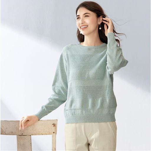 変形ボーダーニットプルオーバー