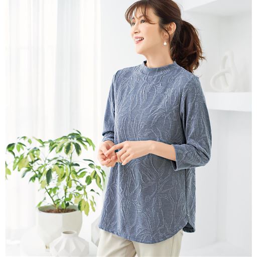 日本製ジャカードチュニック(7分袖)