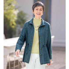 柔らかデニムブルゾン