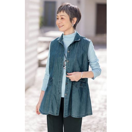 柔らかデニムベスト