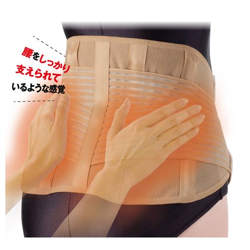 背中から腰のラインに沿ってしっかりとサポートします。