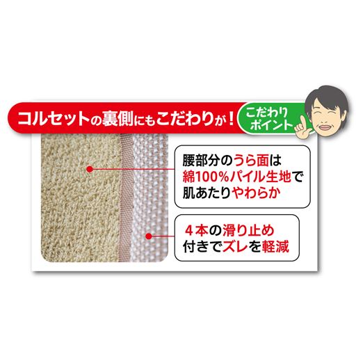 コルセットの裏側もこだわりの仕様。